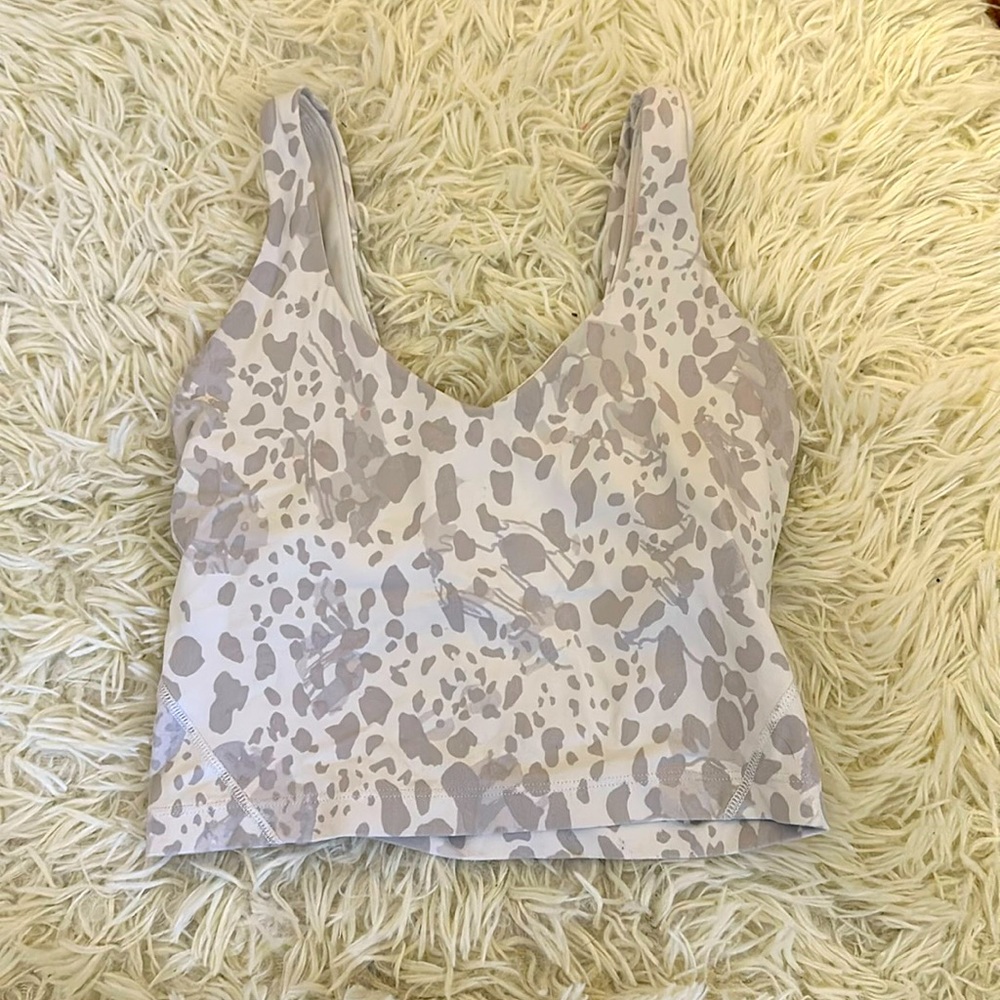white leopard print lulu align tank